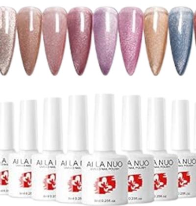 8. DouborQ Cat Eye Gel Nail Polish — Best shimmery nail polish