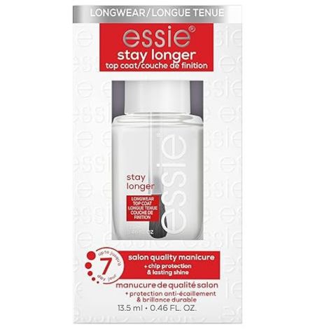 6.  Essie Nail Care, Salon-Quality Longwear Top Coat— Best with quick-drying qualities