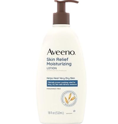 6.  Aveeno Skin Relief Fragrance-Free Moisturizer - Safe for All Skin Types